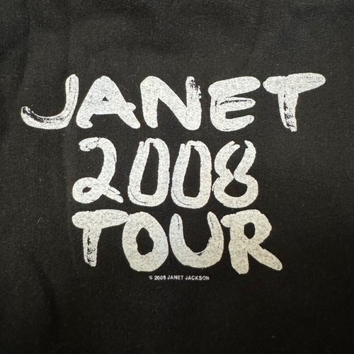 VTG Janet Jackson Hoodie Men's Medium Black 2008 Rock Witchu Tour Y2K 00s - Picture 3 of 9