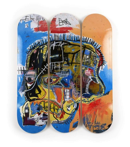 GENUINE Jean Michel Basquiat Skateboard Art 'The Skull' 2014 set Rare & NEW - Photo 6 sur 10