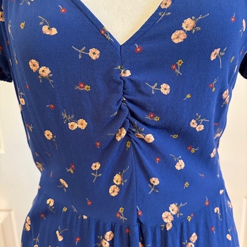 American Eagle Blue Ditsy Floral Short Sleeve Mini Dress Size Small - Picture 4 of 10