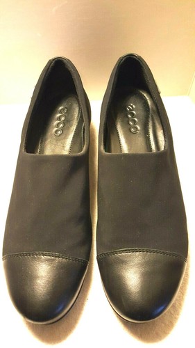 ECCO WOMEN'S SOFT 7 WEDGE GORE-TEX SLIP ON SNEAKER LEATHER TEXTILE, BLACK SIZE 7 - Picture 1 of 5