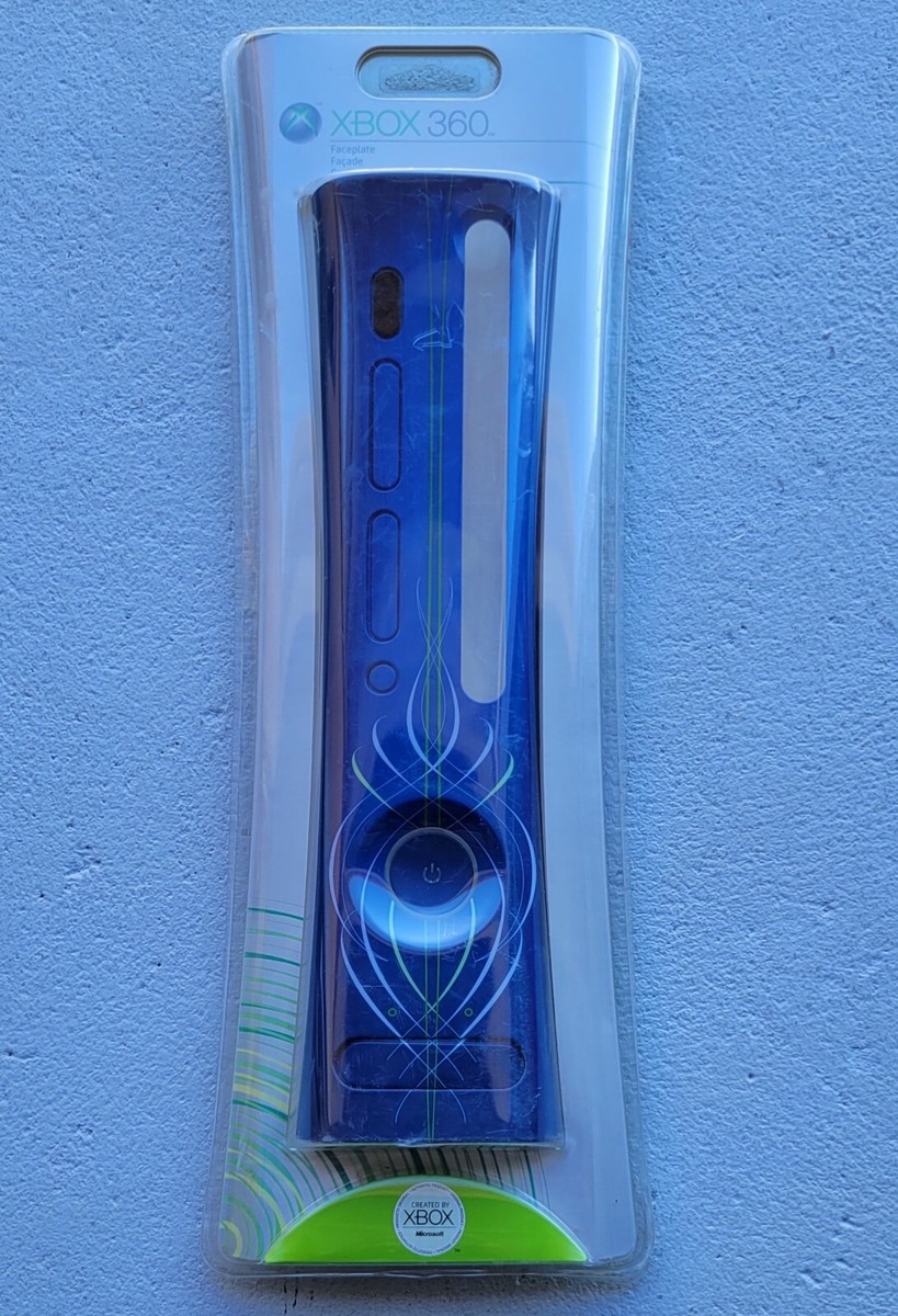 Authentic Xbox 360 Console System Front Faceplate Blue, New