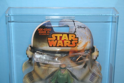 STAR WARS 2014/15 AFA GRADED MINT ON CARD REBEL SERIES LEIA ENDOR FIGURE WEAPON - Picture 2 of 11