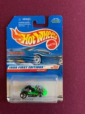 1998 Hot Wheels #651 First Editions 21/40 GO KART Green w/Chrome 5 Sp-Front MW 