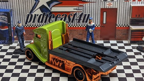 REMOLQUE DE CAMA RÁPIDA HOT WHEELS PLATAFORMA PERSONALIZADA SERIE COLECCIÓN ""VERDE - Imagen 5 de 8
