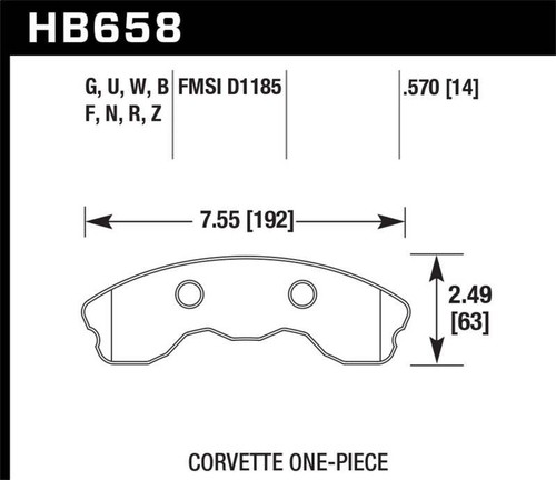 Hawk Fits 10-11 Chevy Corvette Grand Sport remises / 06-08 Corvette Z06 (1 pièce) Avant