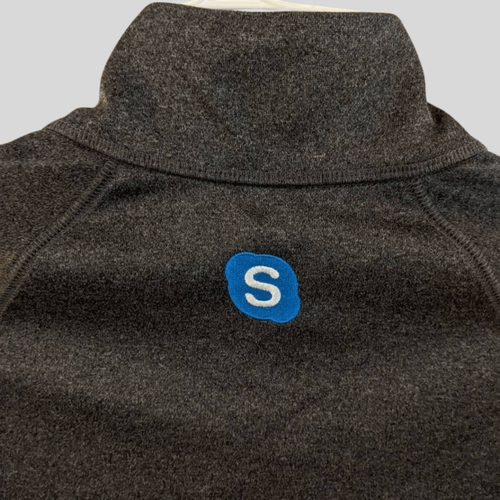 Rare Alo Yoga x Skype Jacket Small Charcoal Gray Unisex Tech Swag Full Zip - Picture 12 of 12