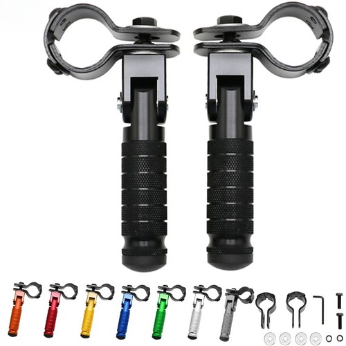New Clamp CNC Aluminum Motorcycle Part Universal Pedals Folded Footrest Footpeg