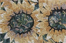 Mosaic Marble sunflower Wall Mural Home Decorative Tile Art