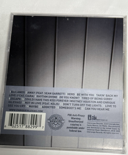 Enrique Iglesias Greatest Hits 2008 Pop Latin Pop Interscope Records USA - Picture 2 of 4