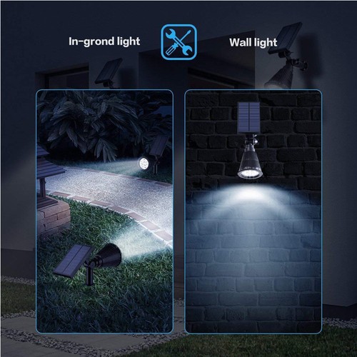 6 LED Garden Landscape Lamp Solar LED Spotlight Outdoor Lighting Wall Lights - Picture 8 of 15
