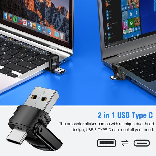 2-in-1 USB C Wireless Presenter Remote with Volume Control - Slide Advancer f... - Picture 3 of 6