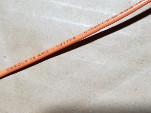 Carol C2119A 18awg Solid Tinned Copper PVC Hook Up Wire AWM 1015 Orange /100ft - Picture 2 of 5