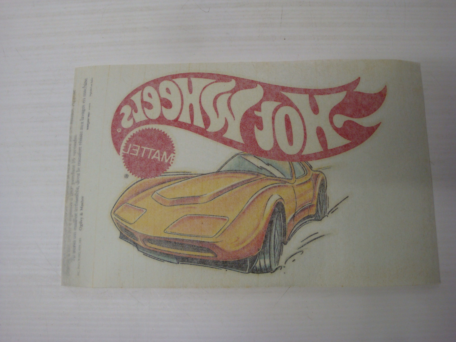 Rare transfert ancien pour vêtement + autocollant Hotwheels Mattel France Rare transfert ancien pour vêtement + autocollant Hotwheels Mattel France