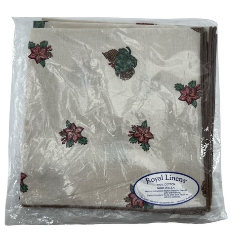4 Linos Royal Vintage 17 x 17 Floral Rosa Marfil Marrón Verde Tela - Imagen 3 de 4