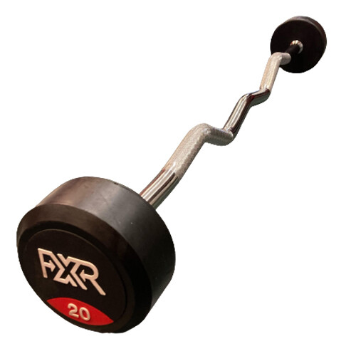 FXR Sports 10kg - 30kg Round Rubber EZ Barbell Bar Rubber Encased Gym Weights - Picture 7 of 12
