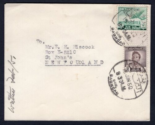 IRAQ 1950 Cover to Newfoundland