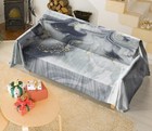 3D Gray Waves N2889 Sofa Cover High Stretch Lounge Slipcover Protector Couch Eve