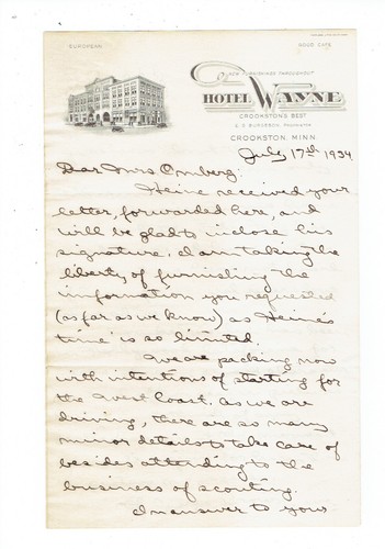 SELTENES AUTOGRAMM VON 1934 HEINE GROH UND 3-SEITIGER VERWANDTER BRIEF BENENNUNG TEAMKOLLEGEN - Bild 1 von 4