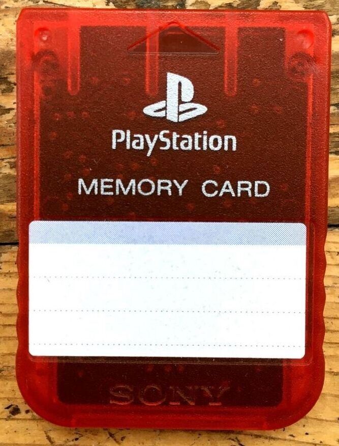 CARTE MÉMOIRE OFFICIELLE SONY PLAYSTATION 1 MEMORY CARD PS1 SCPH-1020 CLEAR RED