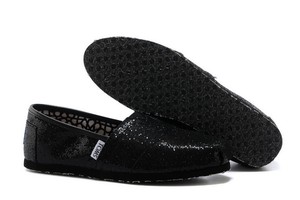 black glitter toms womens