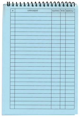 Cuaderno de puntajes de ajedrez de tapa blanda de la Federación de Ajedrez de EE. UU. - 50 juegos - libro de puntajes azul - Imagen 2 de 3