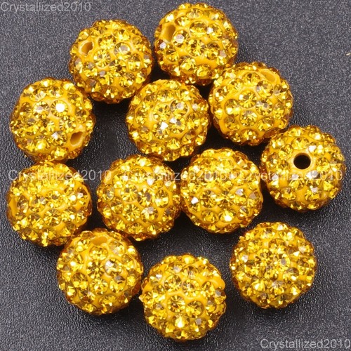 20Pcs Premium Czech Crystal Rhinestones Pave Clay Round Disco Ball Spacer Beads - Picture 24 of 40