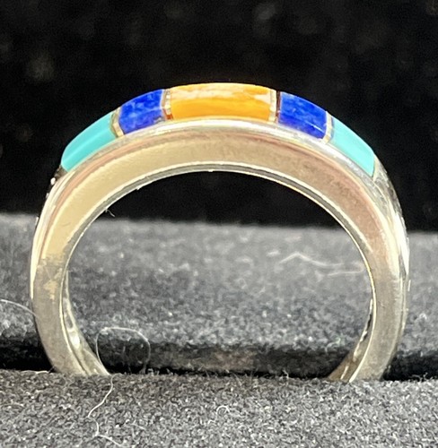 NATIVE AMERICAN Waldeck Johnson WJ 925 Sterlingsilber Ring Gr. 5,25 mit Steinen - Bild 3 von 7