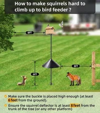 2PCS 19-Inch Squirrel Baffle - For Bird Feeders/Garden Poles Squirrel Proof