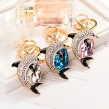 Womens HandBag Charm Fish Keychain Alloy Key Ring Cute Dolphin Fashion Key Chain