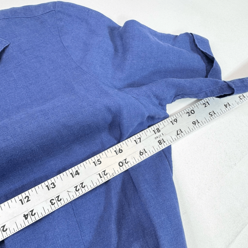 UNTUCKit Dress Womens 6 Blue Linen Blend Belted Button Front Short Sleeve - Picture 7 of 10