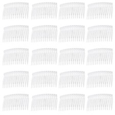 20 pc Clear Plastic Hair Clips Side Combs Pin Barrettes 70X40mm for Ladies Craft
