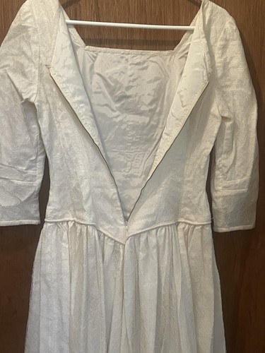 Vestido Vintage Años 50 Hecho a Mano Marfil Encaje Superpuesto Cupcake Fit & Flare Boda - Imagen 9 de 17