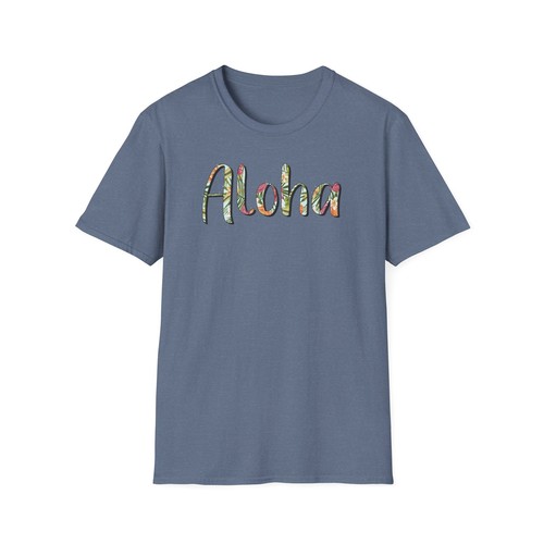 Aloha Hawaiian T-Shirt, Soft Tee, Color Options, Unisex Shirt for Summer Beach - Picture 64 of 76