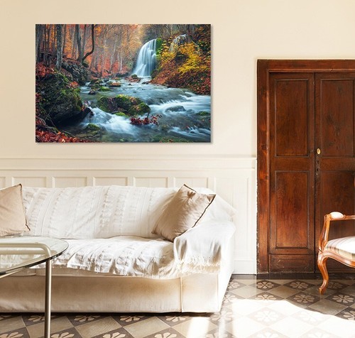CANVAS CASCADE (PP4218) Canvas Picture Photo Waterfall Art Classy Print Forest Nature - Picture 4 of 6