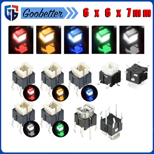 4 Pin/SMD LED Illuminated Switch Momentary Push Button Tactile SPST Micro PCB - Picture 2 of 17