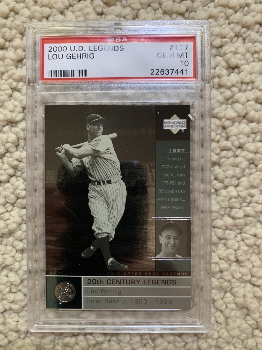 PSA 10 GEM MINT BASEBALL CARD HOF 2000 UPPER DECK LEGENDS LOU