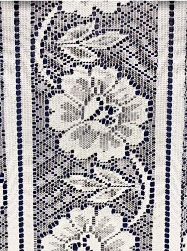 Floral Voile Louvre Vertical Pleated Window Blind Panel Lace Curtains 54" 137cm - Picture 7 of 8