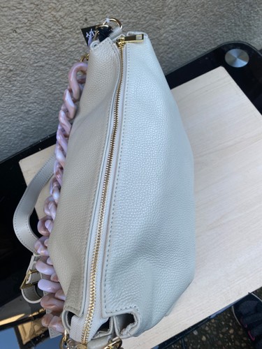 NEW CHIARA FERRETT CREAM LEATHER SHOULDER/CROSS BODY BAG/POCKET (MADE IN ITALY) - Picture 11 of 14