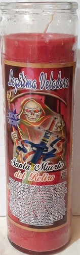 Candela Santa Morte della Pensione, Veladora Santa Muerte DEL RETIRO, Rosso/Rojo - Foto 1 di 2