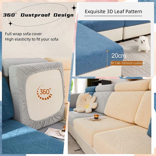 Wear-Resistant L Shape Sofa Cover Stretch Couch Chaise Lounge Cushion Slipcover - Picture 21 of 100