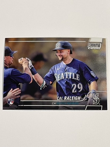 2022 Topps Stadium Club Chrome Cal Raleigh Rookie RC #255 Seattle Mariners