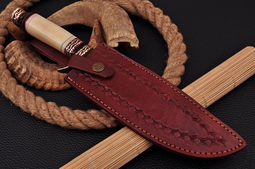 Custom HandMade Damascus Hunting Knife / Hand Forged Damascus Steel Blade 1732 - Picture 5 of 5