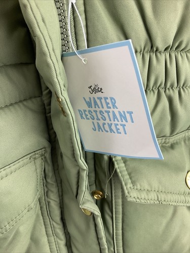Justice Kids Water Resistant Jacket Us Size 6/7 Green Pink - Picture 3 of 6