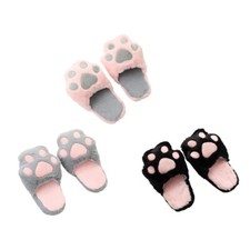 for Cat Paw Slippers Indoor Home Plush Anti-skid Shoes Cute Home Furry Slippers