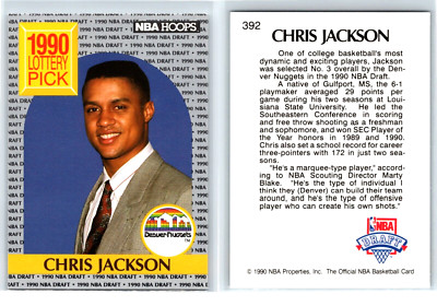 1990 NBA Hoops #392, Chris Jackson, Denver Nuggets, Rookie
