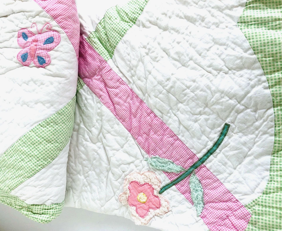 COLCHA DOBLE + diseño de celosía de jardín SHAM estándar con flores ~ ALGODÓN NUEVO Foto 2 de 4