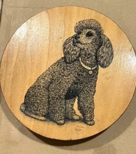VINTAGE WOODEN 'BARREL ART CO.-"POODLE"- 1980'S