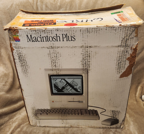 Apple Macintosh Plus Original Box, Styrofoam, Manual ONLY, 1Mb Model M0001A 1988 - Picture 2 of 15