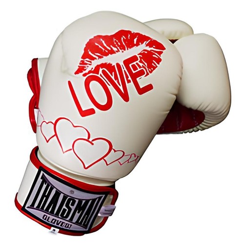 Love Heart Valentine Kickboxhandschuhe Muaythai Schutzausrüstung Leder Stanzen - Bild 1 von 1