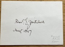 Novelist Donald Grant Mitchell Autograph card